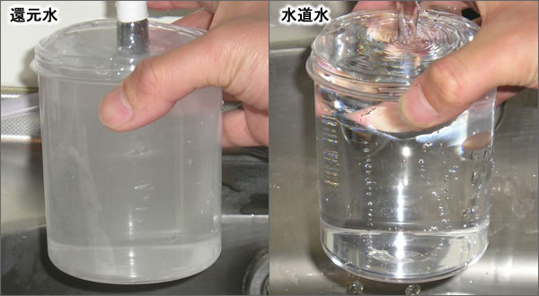 電解還元水と水道水比較 